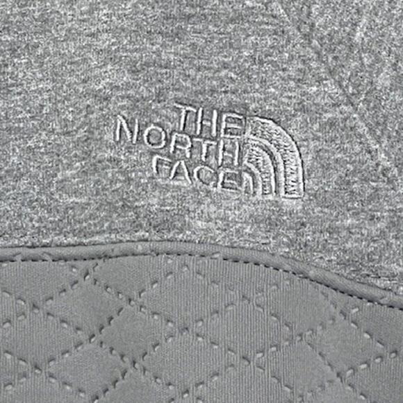The North Face Medium Quilted Sweatshirt Gray Pullover Long Sleeve Crew Fleece - Picture 4 of 8